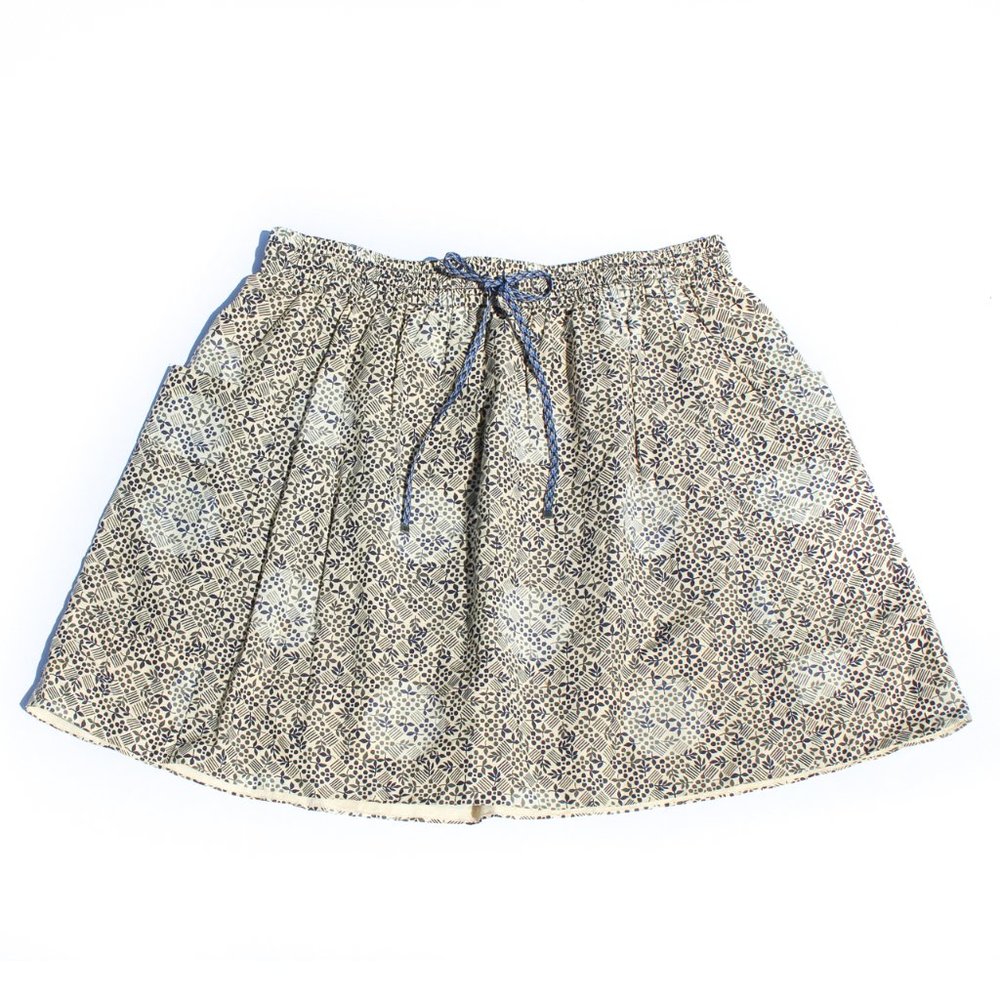 Marc by Marc Jacobs Women's XS Off White and Navy Polka Dot Silk Blend Miniskirt